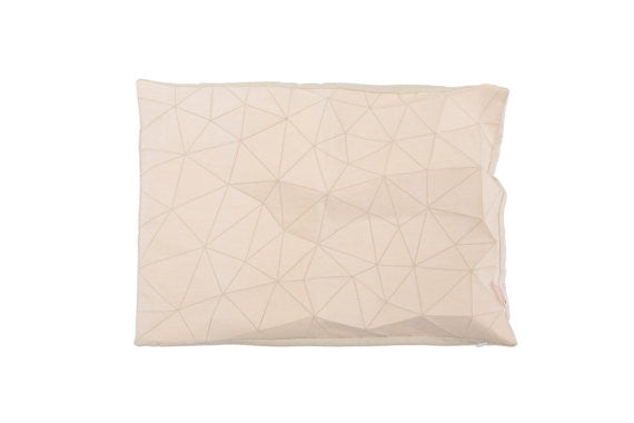 Beige Geometric Designer Triangels Printed Throw Pillow Cover, Design, Mikabarr, Art Urbane