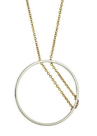 Inner Circle Necklace in Sterling Silver and Gold, Gold And Silver