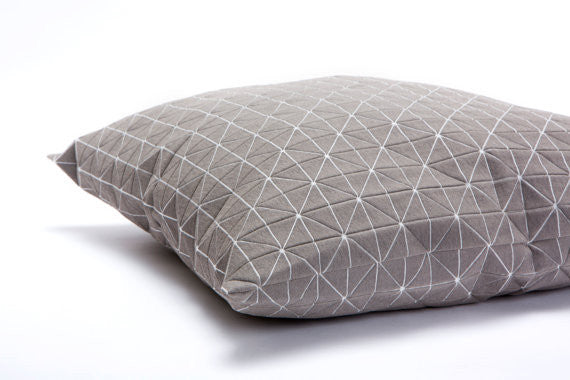 Light Grey Designer Throw Pillow Cover, Design, Mikabarr, Art Urbane