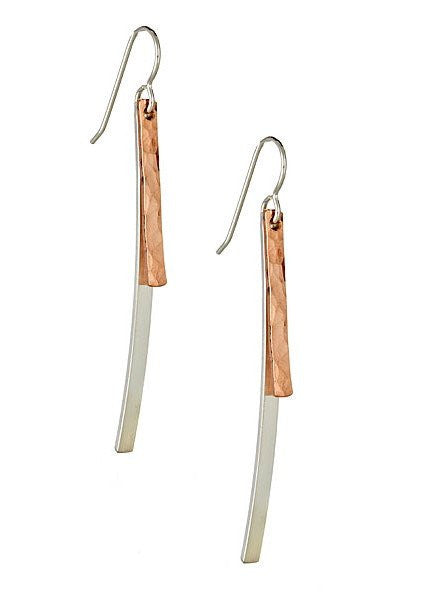 DUOLINE EARRINGS IN STERLING SILVER AND ROSE GOLD, Jewelry, Vanessa Gade, Art Urbane