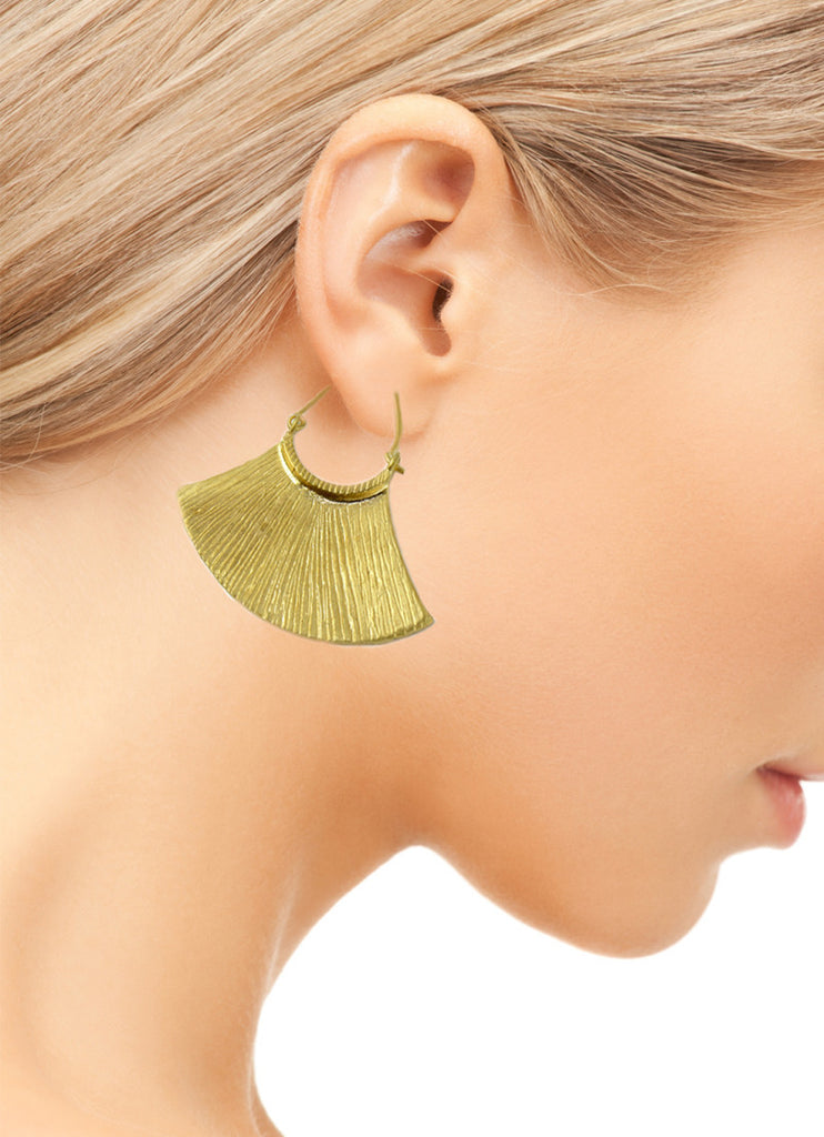 Mayan Gold Dangle Earrings, Jewelry, Si.Si, Art Urbane