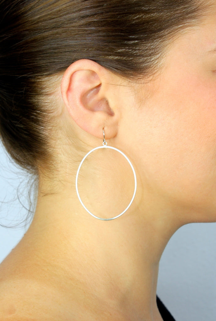 Silver Ellipse Hoops, Jewelry, Si.Si, Art Urbane