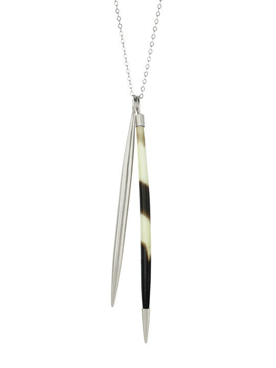 Spike Necklace With African Quill, Jewelry, Si.Si, Art Urbane