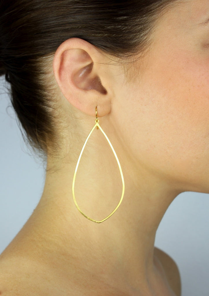 Gold Teardrop Hoops, Jewelry, Si.Si, Art Urbane