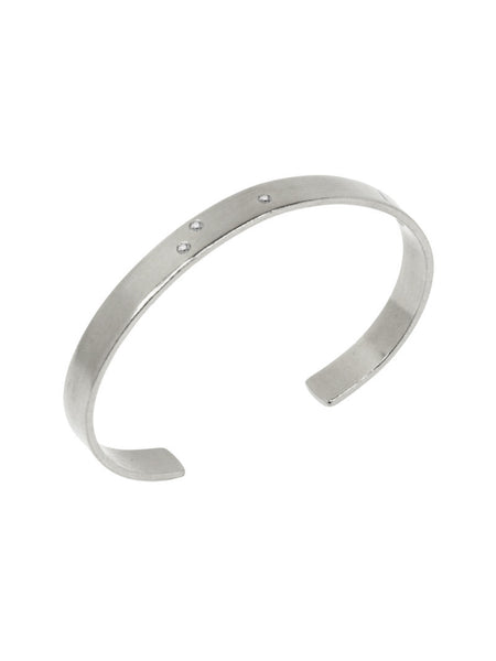 Silver Cuff With 3 Diamonds, Jewelry, Si.Si, Art Urbane