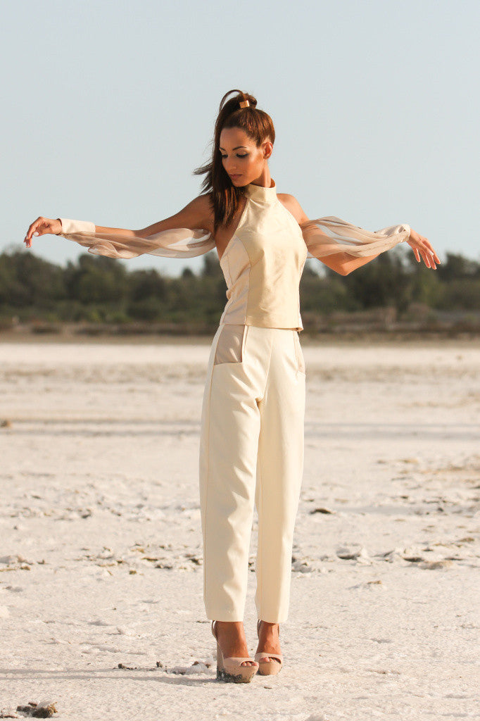 Geometric White Pant, Fashion, Melina Vou, Art Urbane