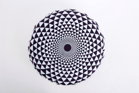 Round Multicolor Geometric Pillow Cover, Design, Mikabarr, Art Urbane