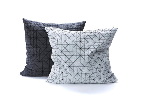 Contemporary Geometric Fabric Pillow Covers-Set Of Two Covers, Design, Mikabarr, Art Urbane
