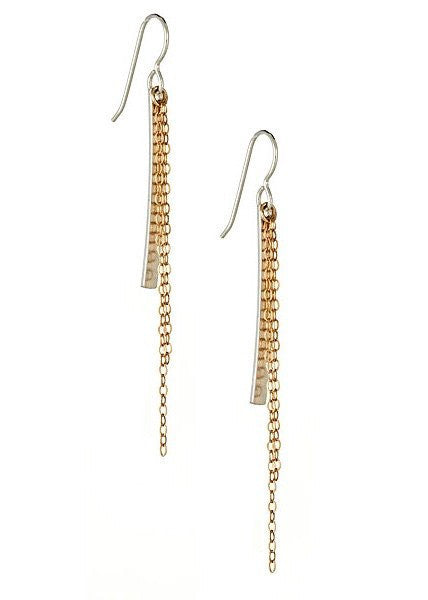 CASCADE EARRINGS IN STERLING SILVER AND GOLD, Jewelry, Vanessa Gade, Art Urbane