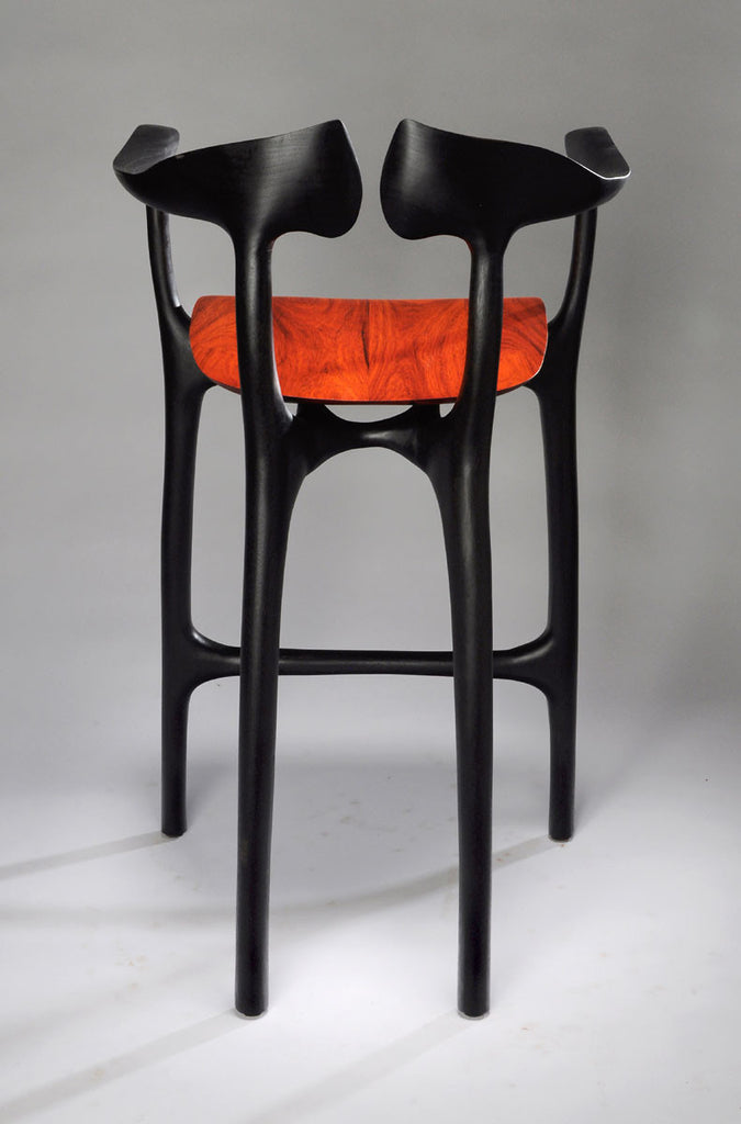 Swallowtail Ebonized Walnut Stool, Design, Brian Fireman Design, Art Urbane