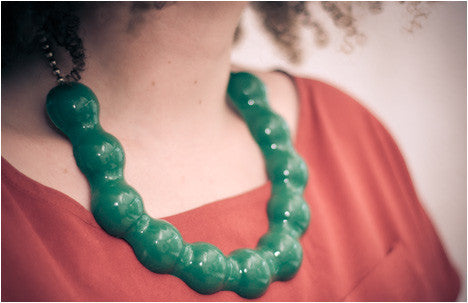 Curvature Necklace, green, Jewelry, Lital Mendel, Art Urbane