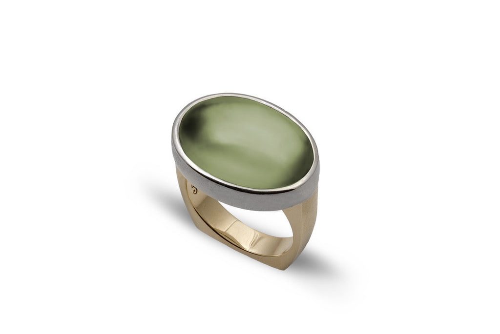 Prenite Cabochon Oval Ring, Jewelry, Claudia Endler, Art Urbane