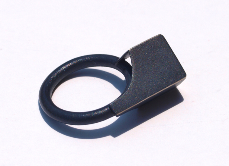 Silver and Sulfuric Acid Block Ring, Jewelry, Art Urbane, Art Urbane