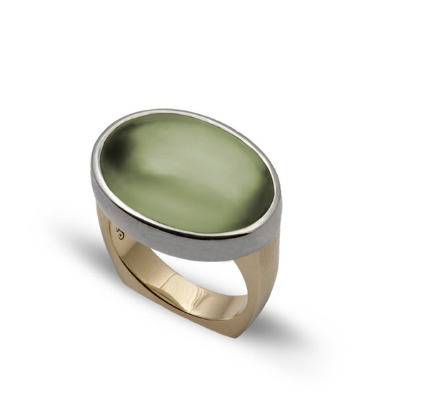 Prenite Cabochon Oval Ring, Jewelry, Claudia Endler, Art Urbane