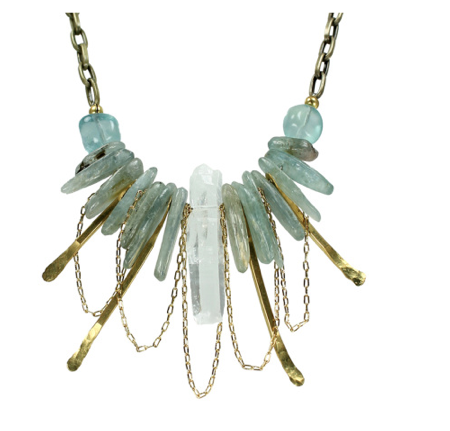 Beaded "Pompeii" Kyanite & Crystal Necklace, Jewelry, Ten2Midnight Studios, Art Urbane