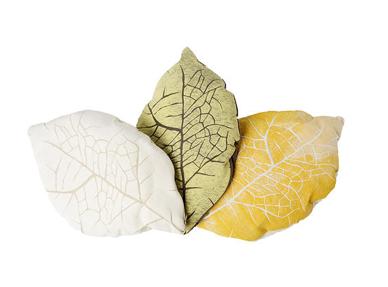 White Cream Leaf PIllow, Design, Mikabarr, Art Urbane