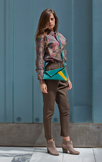 Small Green Asymmetric Clutch, Fashion, Georgina Skalidi, Art Urbane