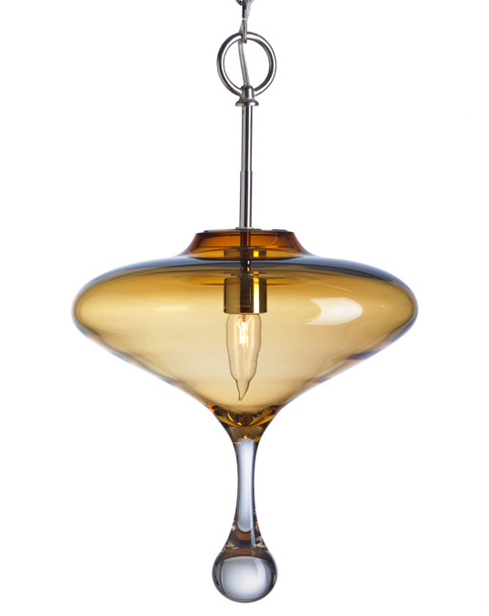 Amber Droplet, Handblown Glass, Design, Moshe Bursuker, Art Urbane