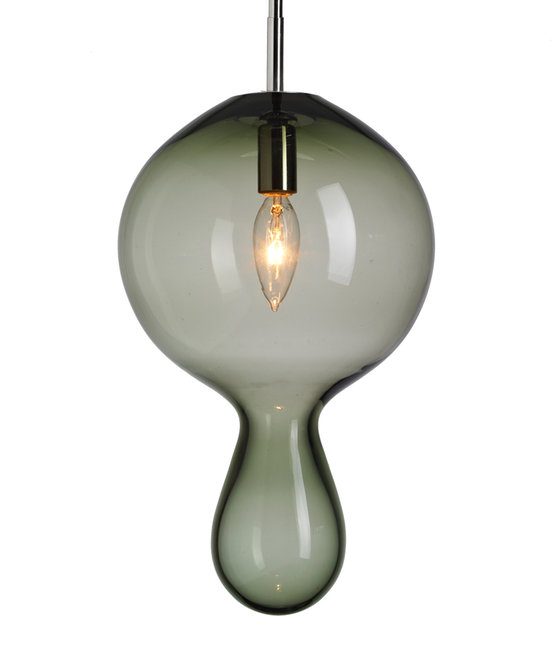 Smoke Gray Globule Pendant, Handblown Glass, Design, Moshe Bursuker, Art Urbane