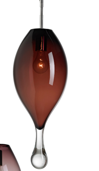 Brown Ellipse Pendant, Handblown Glass, Design, Moshe Bursuker, Art Urbane