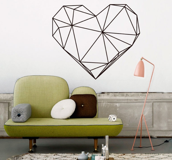 Geometric Heart, Wall Art, MyVinilo, Art Urbane