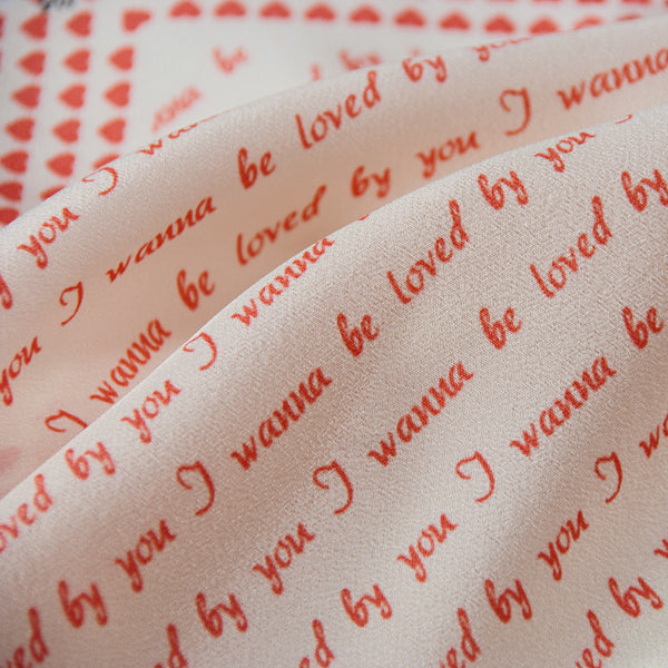 Silk Neck Scarf "I wanna be loved by you", Poppy Red, Fashion, Zafran, Art Urbane