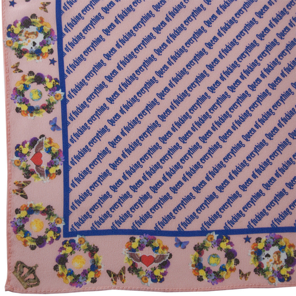 Silk Neck Scarf "Queen Of Fucking Everything", Fashion, Zafran, Art Urbane