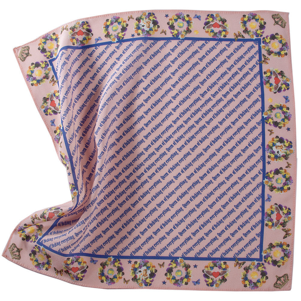 Silk Neck Scarf "Queen Of Fucking Everything", Fashion, Zafran, Art Urbane