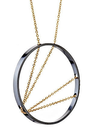Arc Necklace in Oxidized Silver and Gold, Jewelry, Vanessa Gade, Art Urbane