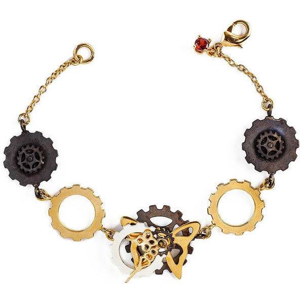 Timeless Clock Bracelet In Gold, Black And Silver, Jewelry, Hila Binyamin, Art Urbane