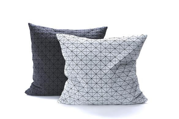 White and Black Origami Pillow Cover, Design, Mikabarr, Art Urbane