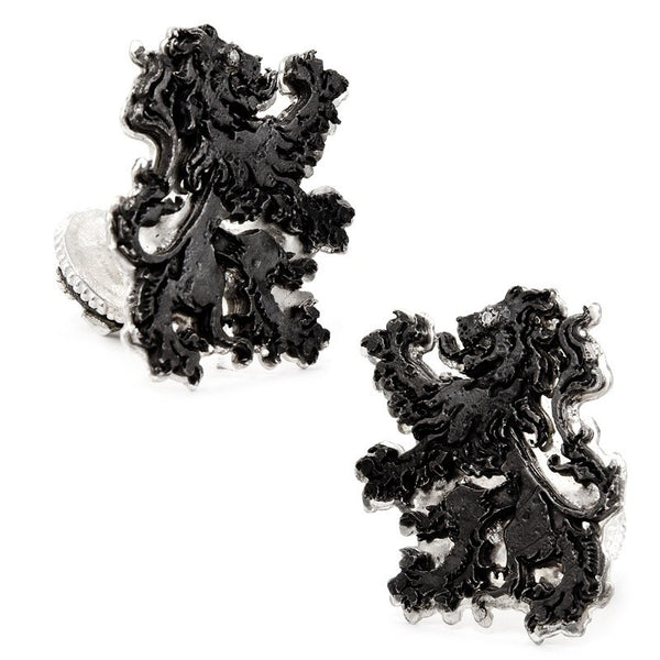 Midnight Sterling Silver Lion Cufflinks, Fashion, Armenta, Art Urbane