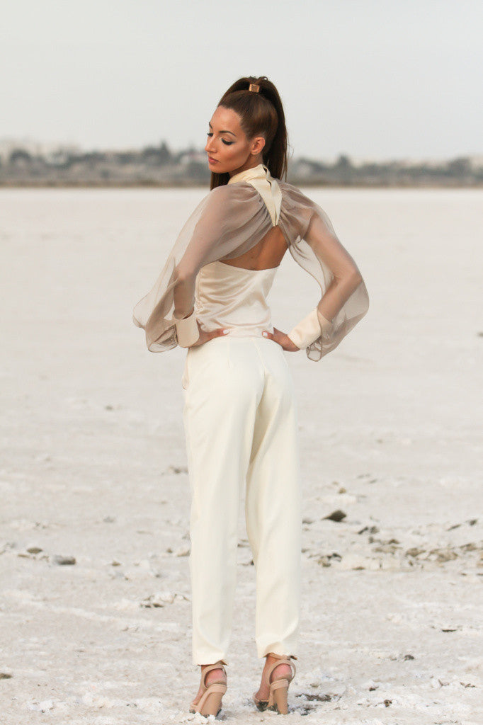 Geometric White Pant, Fashion, Melina Vou, Art Urbane
