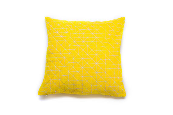 Yellow Origami Pillow Cover, Design, Mikabarr, Art Urbane