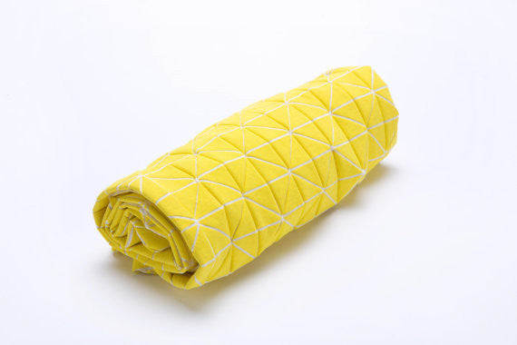 Yellow Origami Pillow Cover, Design, Mikabarr, Art Urbane