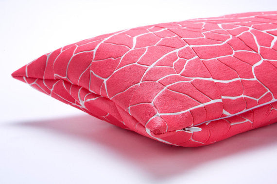 Coral Pink Throw Rectangle Pillow, Design, Mikabarr, Art Urbane
