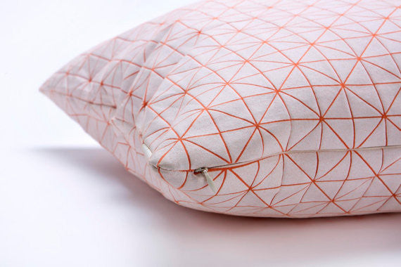 Orange Origami Pillow Cover, Design, Mikabarr, Art Urbane