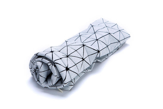 White and Black Origami Pillow Cover, Design, Mikabarr, Art Urbane