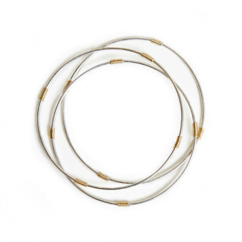 Hammered Silver & Gold Fill Bangle, Jewelry, Joanna Morgan Designs, Art Urbane