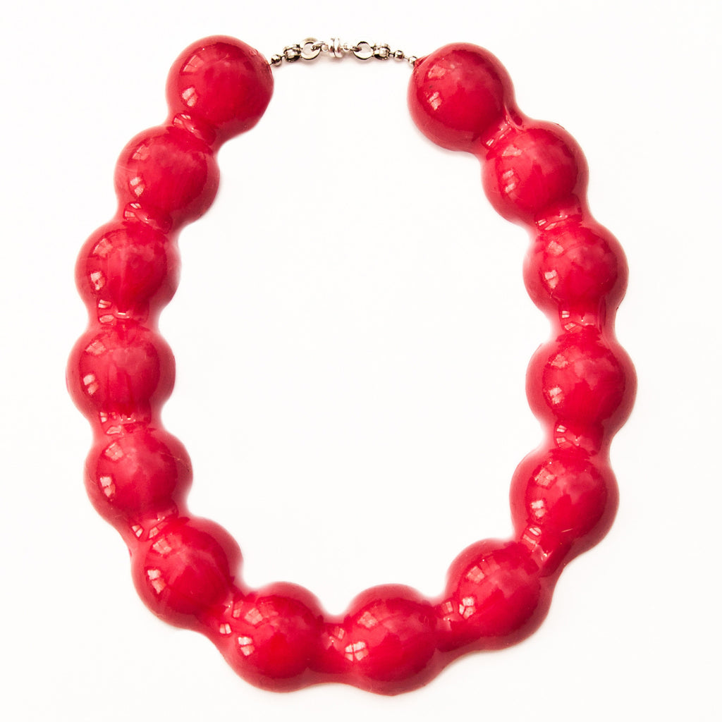 Curvature Necklace, red, Jewelry, Lital Mendel, Art Urbane