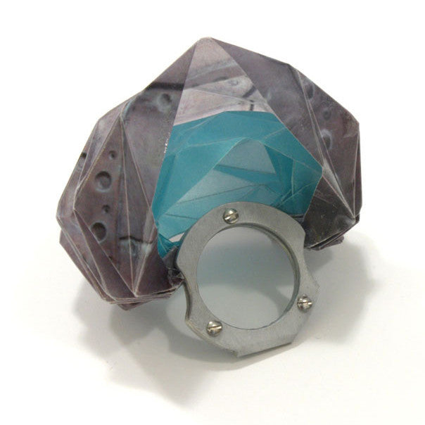 Fold Ring, grey blue, Jewelry, Lital Mendel, Art Urbane