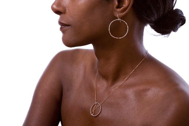 Inner Circle Necklace in Sterling Silver And Gold, Jewelry, Vanessa Gade, Art Urbane