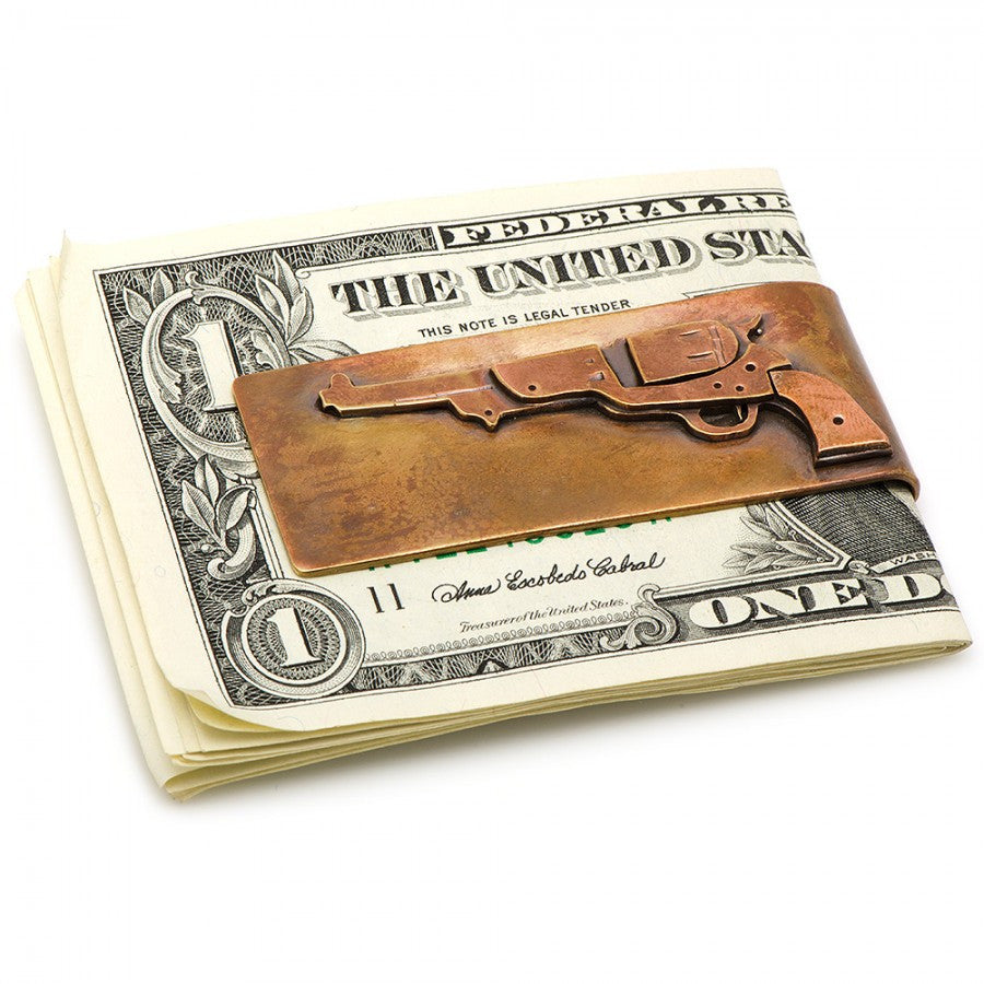 Bronze Revolver Money Clip, Fashion, Dreadnought Workshop, Art Urbane