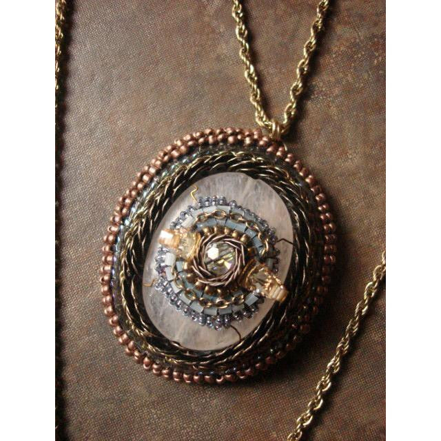 Naiad Handmade Lariat Necklace with Quartz and Crystals, Jewelry, MerriaMBatara, Art Urbane