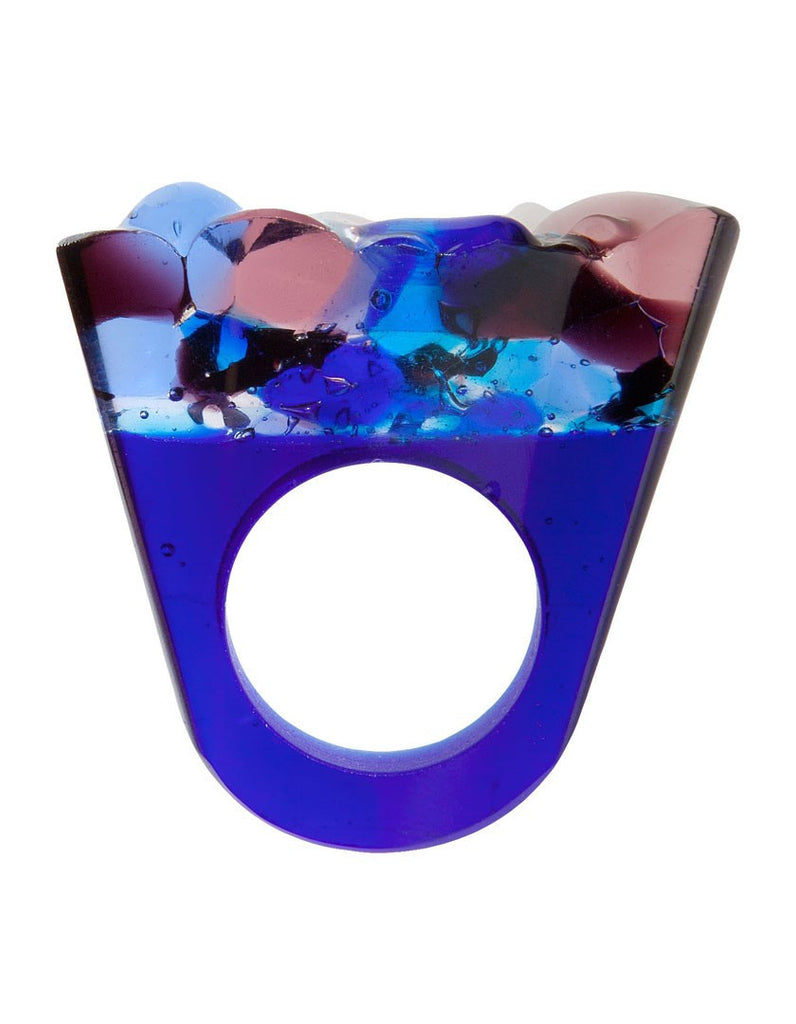 Murano Glass Ring, Blu, Jewelry, Pasionae, Art Urbane