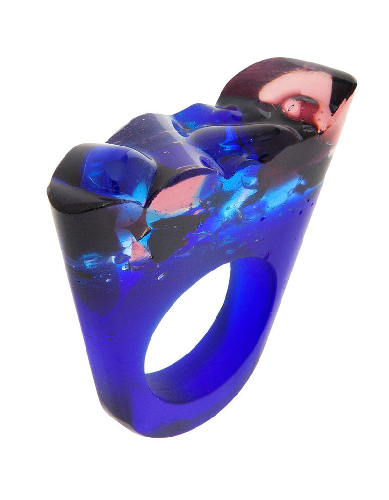 Murano Glass Ring, Blu, Jewelry, Pasionae, Art Urbane