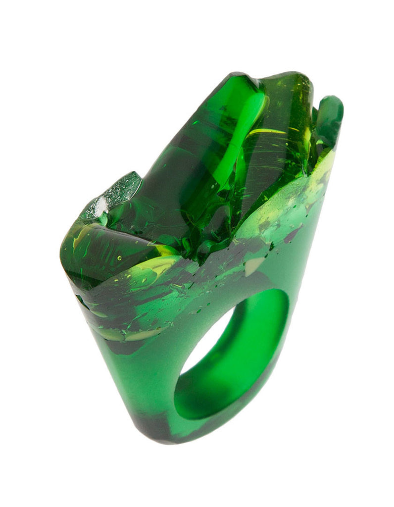 Murano Glass Ring, Lime Green, Jewelry, Pasionae, Art Urbane