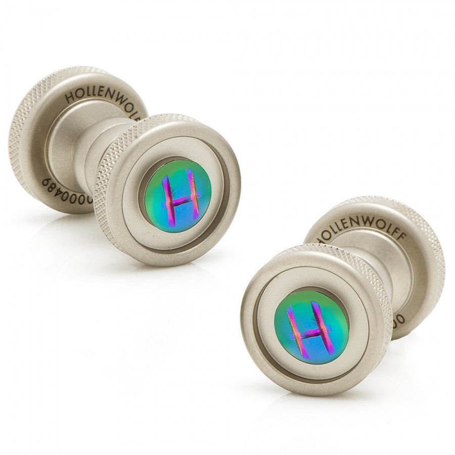 Round Brushed Chrome and Scarab Cufflinks, Design, HollenWolff, Art Urbane