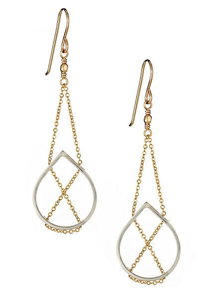 Petal Earrings in Sterling Silver and Yellow Gold, Jewelry, Vanessa Gade, Art Urbane