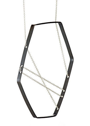 FORME Necklace 111 in Oxidized and Sterling Silver, Jewelry, Vanessa Gade, Art Urbane